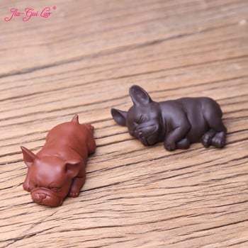 JIA-GUI LUO Tea Pet Puppy Creative Purple Clay Dogs Bully Decoration Boutique Lucky Zodiac Puppy Tea Accessories N001