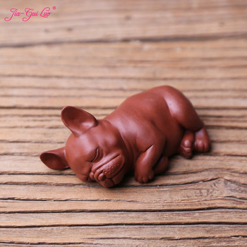 JIA-GUI LUO Tea Pet Puppy Creative Purple Clay Bully dogs Decoration Boutique Lucky Zodiac Puppy Tea Accessories N001