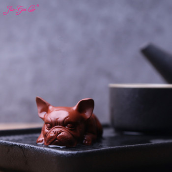 JIA-GUI LUO Tea Pet Puppy Creative Purple Clay Dogs Bully Decoration Boutique Lucky Zodiac Puppy Tea Accessories N001