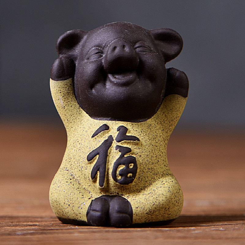 Tējas mājdzīvnieku dekorācijas var paaugstināt purpursarkano smilšu rakstāmgaldu Dzīvojamā istaba Zen mazais mūks tējas ceremonijas aksesuāri Boutique dāvanas