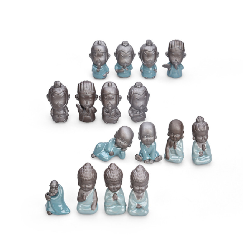 Tējas mājdzīvnieku dekorācijas var paaugstināt purpursarkano smilšu rakstāmgaldu Dzīvojamā istaba Zen mazais mūks tējas ceremonijas aksesuāri Boutique dāvanas