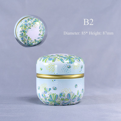 Cutie de ambalare portabilă în stil japonez cu flori pentru ceai, recipiente rotunde mici din tablă, cutie de ceai, tablă de tablă, borcan de murături sigilat de uz casnic