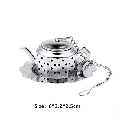 Мрежеста запарка за чай Цедка за чай за многократна употреба Чайник от неръждаема стомана Филтър за подправки от чаени листа Съдове за напитки Кухненски аксесоари