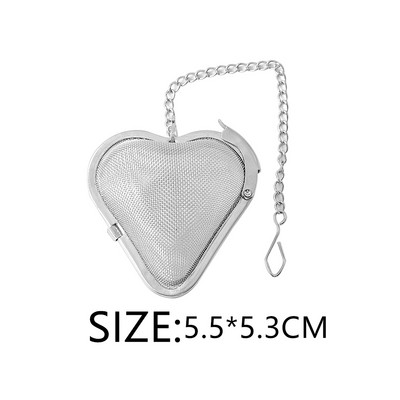 Мрежеста запарка за чай Цедка за чай за многократна употреба Чайник от неръждаема стомана Филтър за подправки от чаени листа Съдове за напитки Кухненски аксесоари