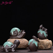 JIA-GUI LUO Purpura māla gliemeži Bruņurupucis Cikāde Drosmīgie Karaspēki Tējas Komplekts Tēja Mājdzīvnieku rotājumi Tējas ceremonija Gliemeži N014