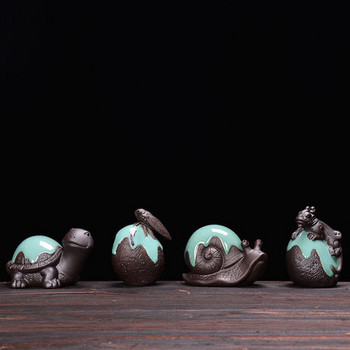 JIA-GUI LUO Purple Clay Snails Turtle Cicada Brave Troops Σετ τσαγιού Tea Pet Decorations Tea Ceremony Snails N014