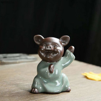 WDDSXXJSL Creative Kung Fu Piggy Zisha Ge Kiln Tea Pets Decoration Friends Gifts Начало Всекидневна Чай Магазин Аксесоари Чай Домашни любимци