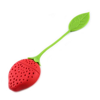 1 gab. Tējas sietiņš Silikona Zemeņu Citronu Dizains Irdenas tējas lapu sietiņa maisiņš Zāļu garšvielu iesmidzināšanas filtra instrumenti