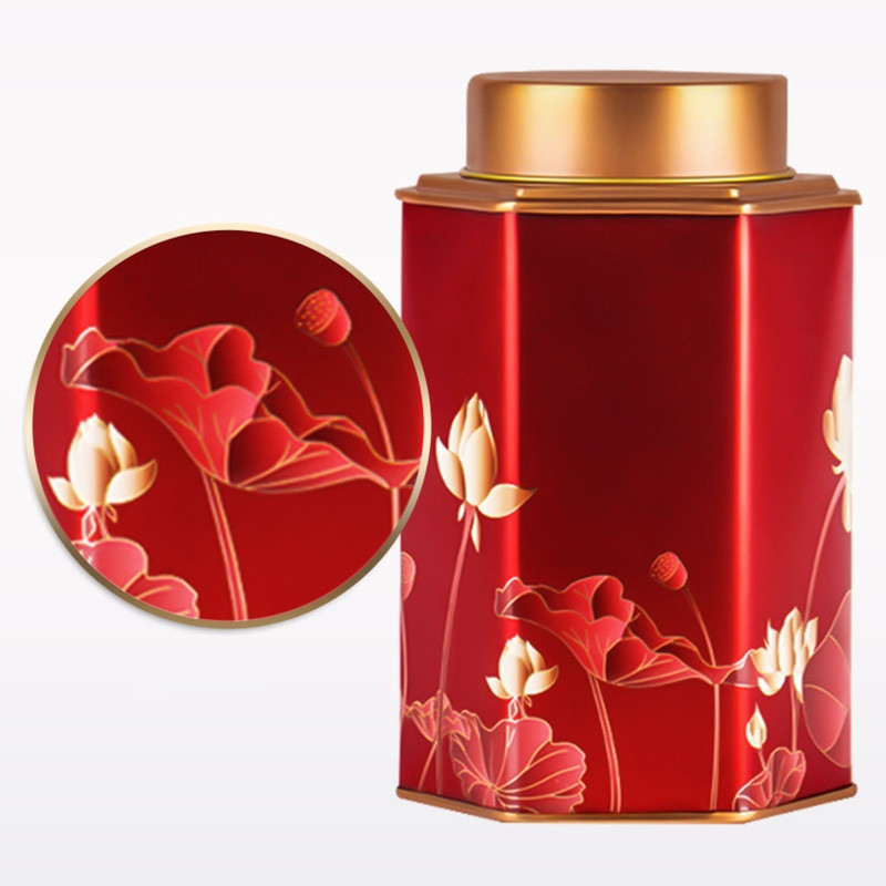 C63B Tējas trauks Aizzīmogots skārdenes Konfektes Uzkodas Pods Ziedi Cukurs Garšaugi Garšaugu uzglabāšanas kaste