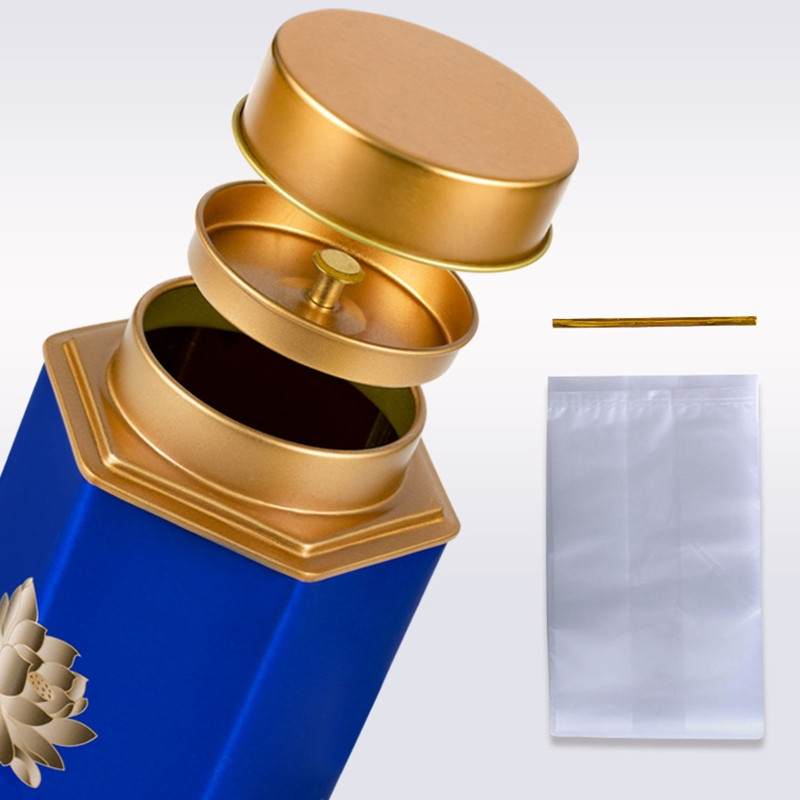 C63B Tējas trauks Aizzīmogots skārdenes Konfektes Uzkodas Pods Ziedi Cukurs Garšaugi Garšaugu uzglabāšanas kaste