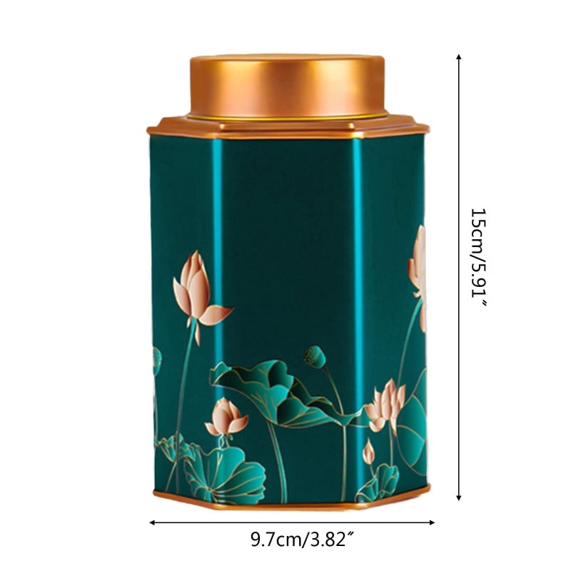 C63B Tējas trauks Aizzīmogots skārdenes Konfektes Uzkodas Pods Ziedi Cukurs Garšaugi Garšaugu uzglabāšanas kaste