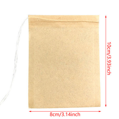 Tējas maisiņi, bioloģiski noārdāms papīra tējas maisiņš, aukliņa, videi draudzīgs filtrs, tukšs tējas maisiņi, birstošu lapu tējas pulveris, augu izcelsmes zāles 100 gab.