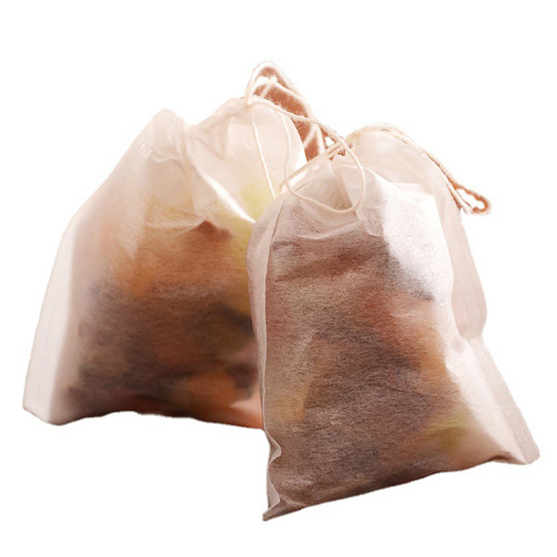 Tējas maisiņi, bioloģiski noārdāms papīra tējas maisiņš, aukliņa, videi draudzīgs filtrs, tukšs tējas maisiņi, birstošu lapu tējas pulveris, augu izcelsmes zāles 100 gab.