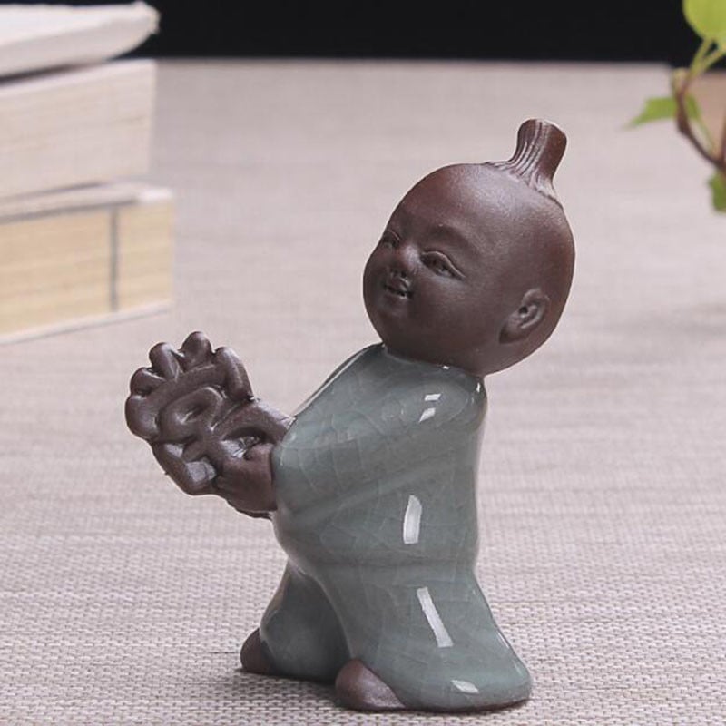 Ceai Kungfu din lut mov Creativ Figurine pentru copii pentru animale de companie Artizanat din ceramică Accesorii pentru ceaiuri de bucătărie Decor pentru casa de ceai Cadou pentru prieten