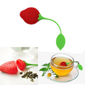 1 τεμ. σιλικόνης φράουλα έγχυσης τσαγιού Λεμόνι φίλτρα φύλλων τσαγιού Χαλαρό φίλτρο βοτάνων μπαχαρικών Διαχύτης φακελάκι τσαγιού Προμήθειες κουζίνας
