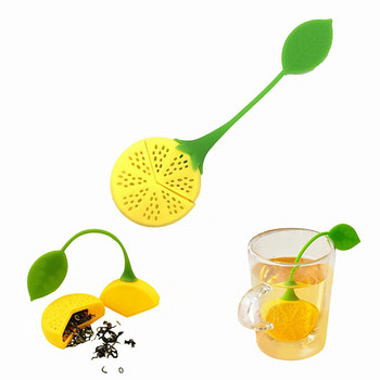1PC Силиконова запарка за ягодов чай Цедки за листа от чай от лимон Разхлабен филтър за билкови подправки Дифузер Торбичка за чай Кухненски принадлежности