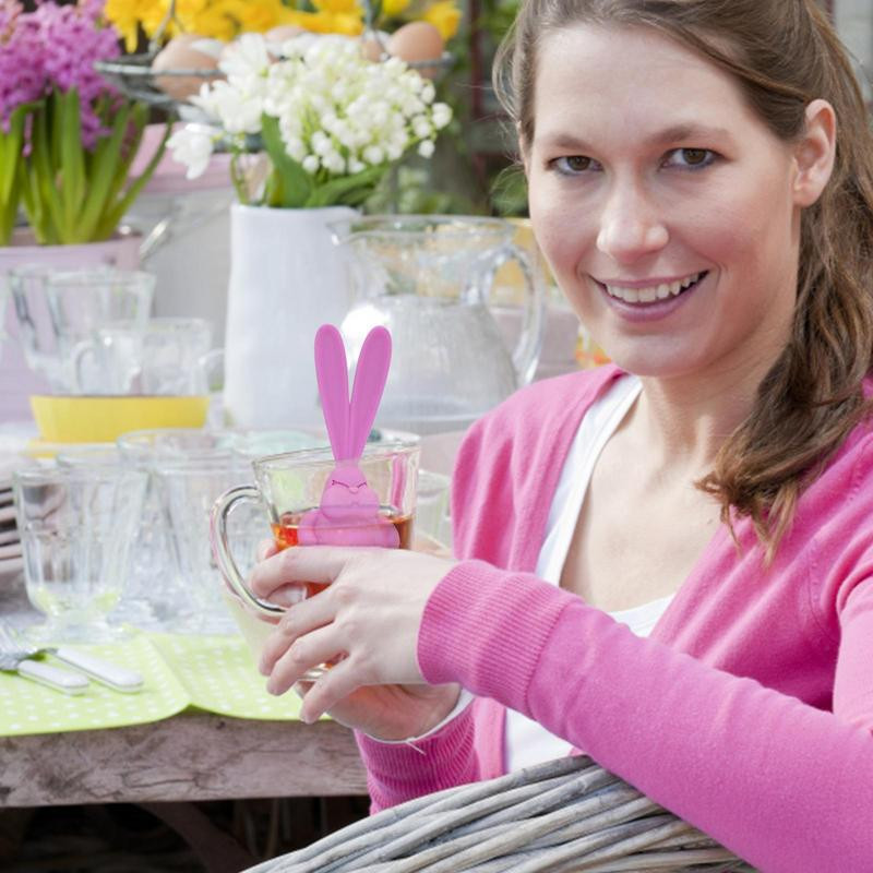 Karstumizturīgs tējas infuzētājs Zaķa formas drošības tējas maisiņš Tējas sietiņš tējas kannas maisiņam Augu garšvielu infuser virtuves bāra tējas filtrs