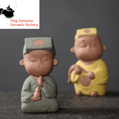 1GB ķīniešu roku darbs purpursarkanā māla tēja mājdzīvnieks jauka figūriņa, rotājumi Boutique tējas servīzes dekorācijas piederumi galddatora amatniecība