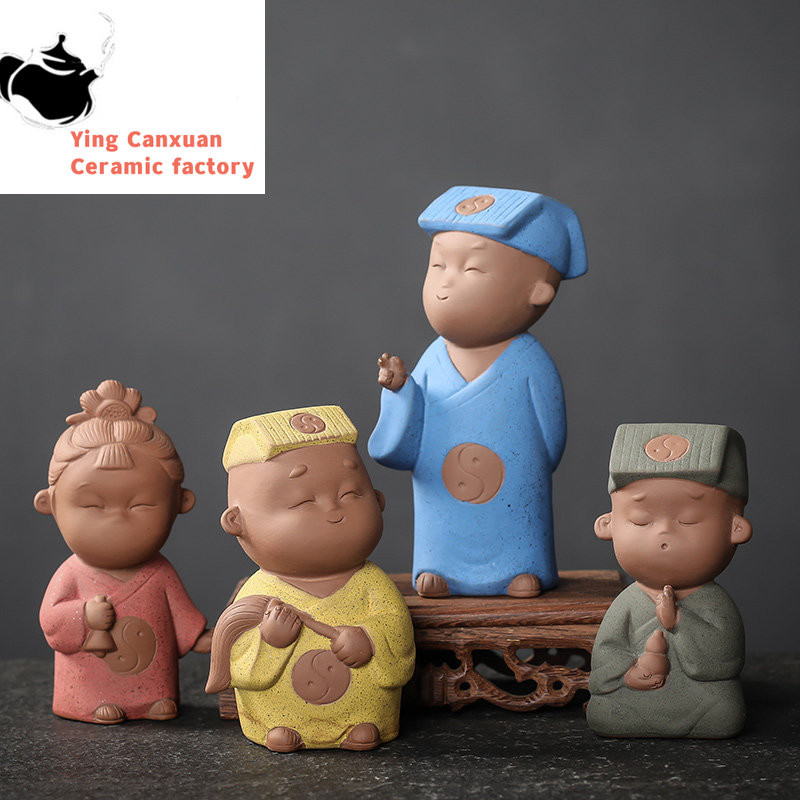 1GB ķīniešu roku darbs purpursarkanā māla tēja mājdzīvnieks jauka figūriņa, rotājumi Boutique tējas servīzes dekorācijas piederumi galddatora amatniecība