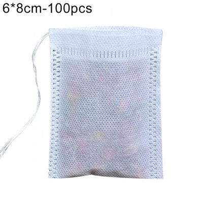 Чай 100 бр. Чаени торбички с различни размери празни ароматизирани торбички за храна, запарка с връв, заздравяваща уплътнителна филтърна хартия за билкови насипни болси