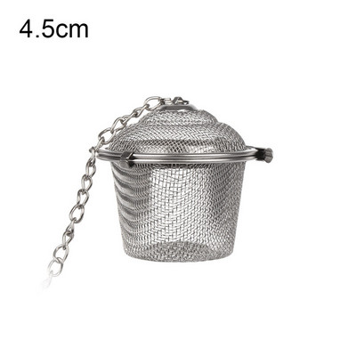 Неръждаема стомана Инфузер за подправки за готвене Фина мрежа Насипен чай Билкова цедка Филтър с удължена верига Кухненски топки за подправки