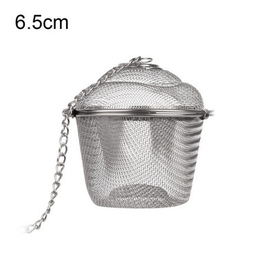 Неръждаема стомана Инфузер за подправки за готвене Фина мрежа Насипен чай Билкова цедка Филтър с удължена верига Кухненски топки за подправки