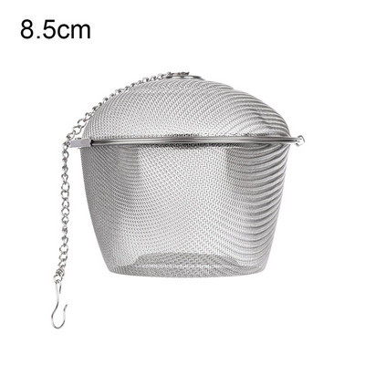 Неръждаема стомана Инфузер за подправки за готвене Фина мрежа Насипен чай Билкова цедка Филтър с удължена верига Кухненски топки за подправки