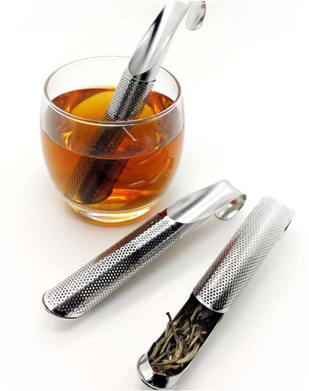 Tea Infuser Rozsdamentes acél rúd Pipe Tea Meredek Szűrő Hálós teafőző ömlesztett tealevél fűszernövények Fűszer egycsészék sörbögrékhez