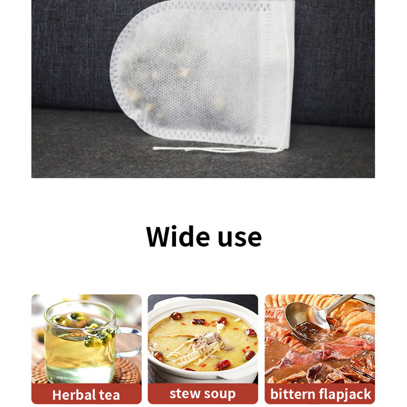 100 vnt Arbatos maišeliai Kvepiantis sandariklis Žolelių arbatos audinio kišenė vienkartinė