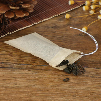 100 бр. Мултифункционални торбички за чай Cook Herb Spice Tools Кафе торбички Medicine Bags Нетъкан уплътнителен филтър торбичка с шнур