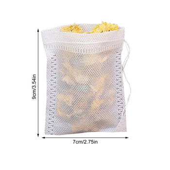 100 бр. Филтърни торбички за чай Незабавни празни торбички за чай Мрежести торбички за прецеждане с шнур за свободни листа Нетъкан чай за настойка за чай „Направи си сам“