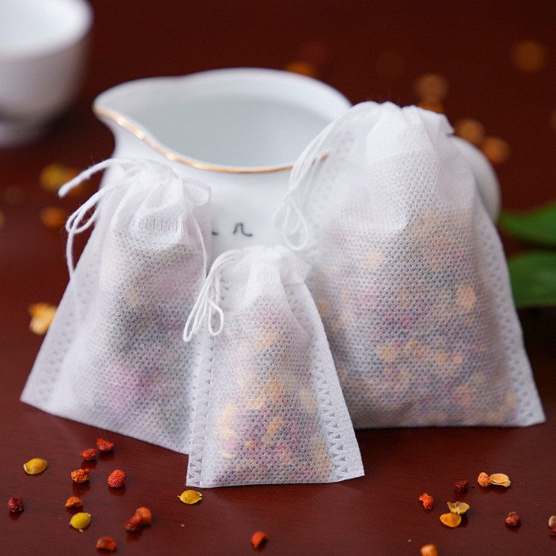 100 vnt Arbatos maišeliai Neaustiniai arbatos filtrų maišeliai, skirti Spice arbatos infuseriui su string Heal Seal Vienkartiniai tušti arbatos maišeliai 5x7 cm