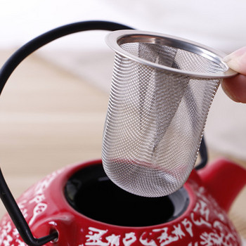 Мрежест инфузер от неръждаема стомана за многократна употреба Цедка за чай Чайник Насипни чаени листа Подправка Филтър за чай Съдове за напитки Кухненски аксесоари 5 размера