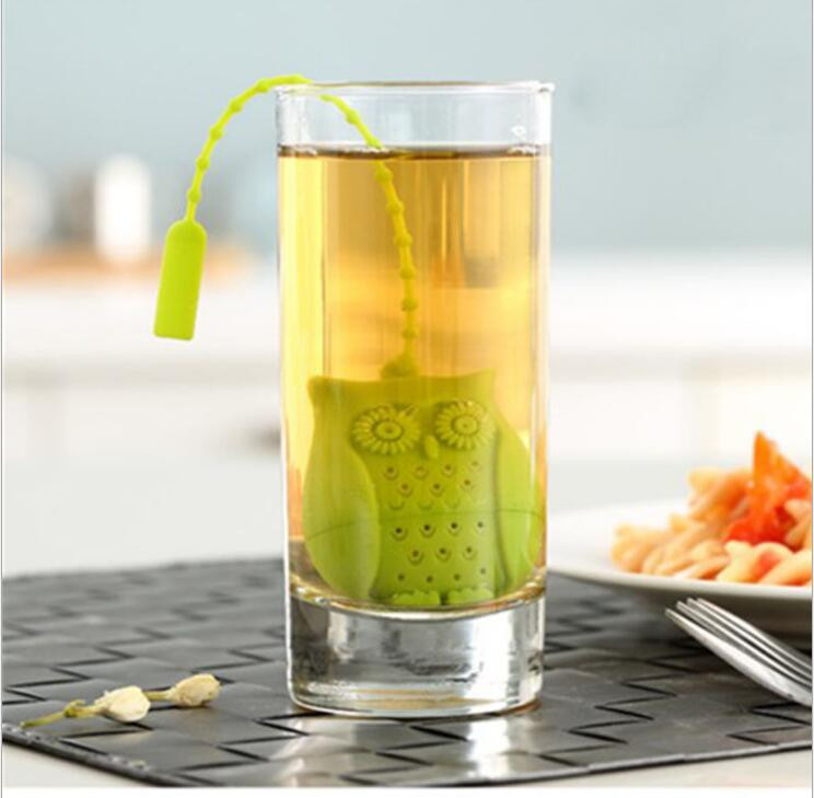 2016 Hot Sale Bagoly teászsákok Szűrők Szilikon teáskanál Filter Infúziós Szilikagél Szűrés Szilikon Laza levelű Tea Infuser Filt