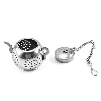 LINSBAYWU Горещи продавани креативни чаени топки Цедка от неръждаема стомана Чаена торбичка с форма на чаено листо Заключваща се мрежеста инфузер Аксесоари за чай