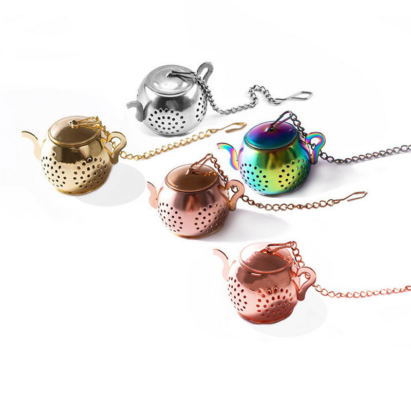 LINSBAYWU Karštai parduodami kūrybingi arbatos rutuliukai, sietelis iš nerūdijančio plieno namų formos arbatinio lapelio maišelio užrakinimo tinklelio arbatos priedai