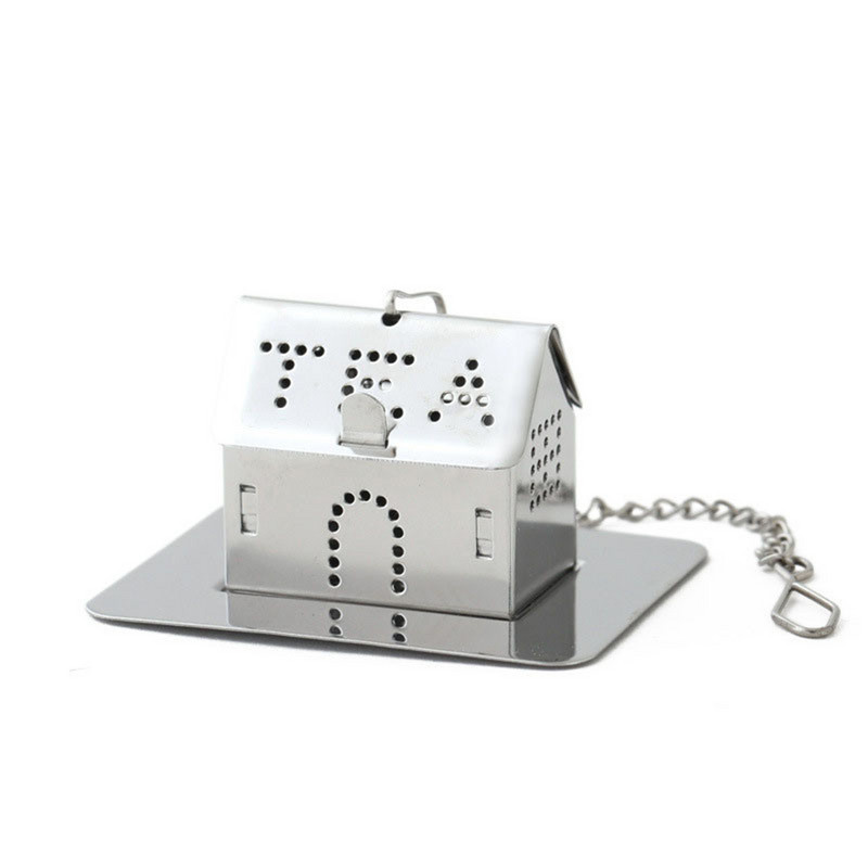 LINSBAYWU Karštai parduodami kūrybingi arbatos rutuliukai, sietelis iš nerūdijančio plieno namų formos arbatinio lapelio maišelio užrakinimo tinklelio arbatos priedai