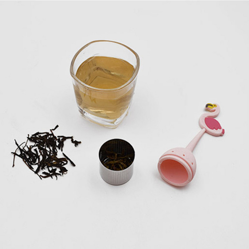 Flamingo tējas sietiņš Ananāsu kivi tējas maisiņi Silikona augu infūzijas dzeršanas piederumi Filtru difuzors Tējas trauki Mājas Dzērieni
