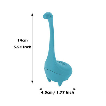 Funny Silicone Tea Infuser Loch Ness Monster Tea Strainers Nessie Dinosaur Tea Leak Filter with long handle αξεσουάρ Κουζίνα
