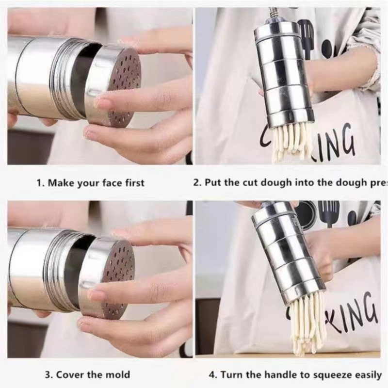 Nerūdijančio plieno buitinis mažas rankinis makaronų aparatas Virtuvinis rankinis makaronų presas Makaronų presas rankinis makaronų aparatas