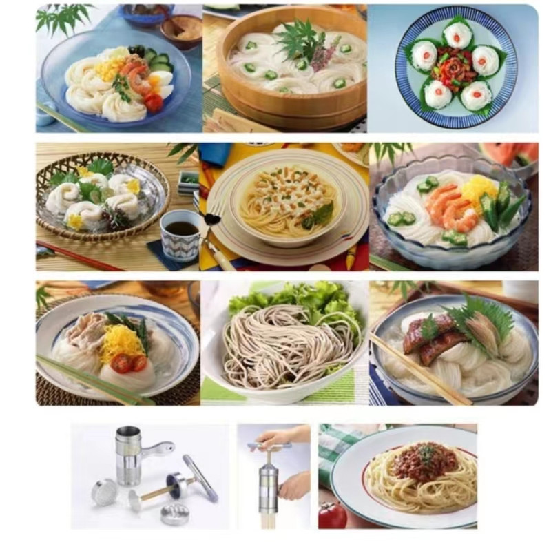 Nerūdijančio plieno buitinis mažas rankinis makaronų aparatas Virtuvinis rankinis makaronų presas Makaronų presas rankinis makaronų aparatas