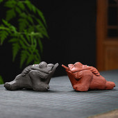 Coroană de bun augur Ceai de broască râioasă Pet Purple Argilă Artă Ornamente decorative Tavă de joc pentru ceai Accesorii pentru ceai Kungfu