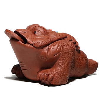 Auspicious Wreath Toad Tea Pet Purple Clay Art Διακοσμητικά στολίδια Δίσκος παιχνιδιού τσαγιού Αξεσουάρ τσαγιού Kungfu