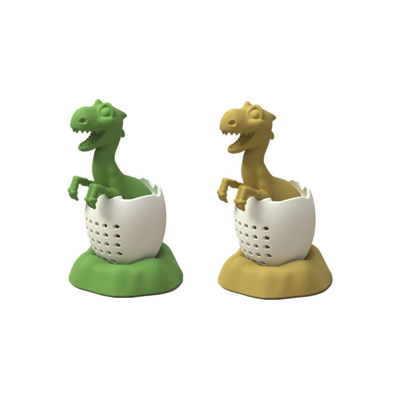 Korduvkasutatav silikoonist teejooks Naljakas dinosauruse kujuga taimeteekott Kohvifilter difuusor kurn Teetarvikud Kohvifilter
