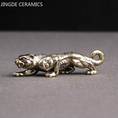 Gryno kiniško vario rankų darbo gyvūnų namų papuošalas Tigro skulptūra Kūrybiška arbata Naminių gyvūnėlių stalo dekoravimas Amatai arbatos rinkinio reikmenys