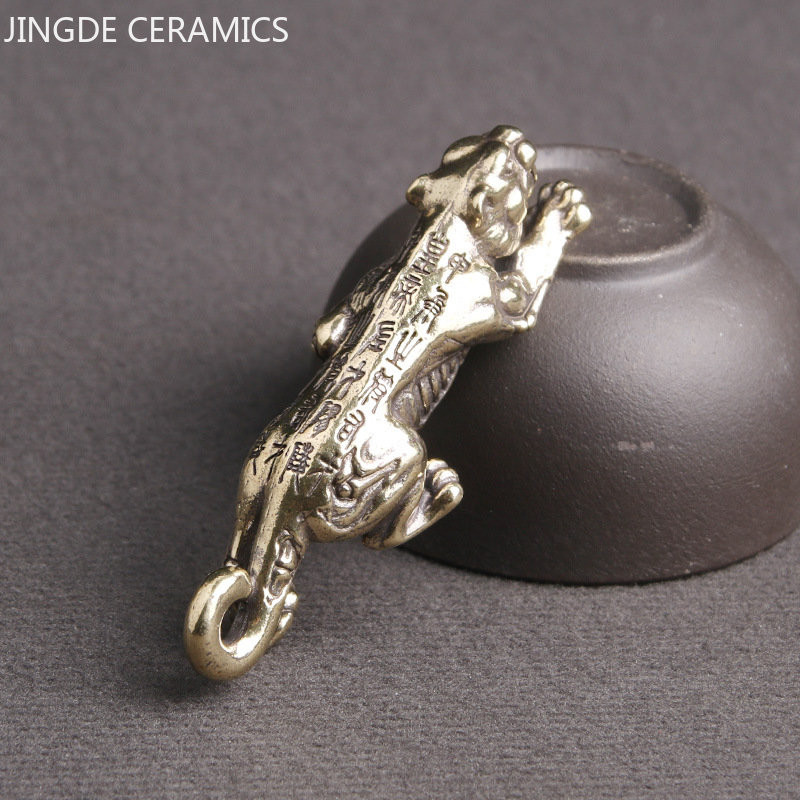 Gryno kiniško vario rankų darbo gyvūnų namų papuošalas Tigro skulptūra Kūrybiška arbata Naminių gyvūnėlių stalo dekoravimas Amatai arbatos rinkinio reikmenys