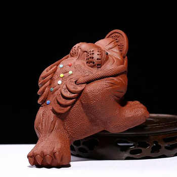 Δίσκος παιχνιδιού τσαγιού Kungfu Αξεσουάρ τσαγιού Auspicious Wreath Toad Tea Pet Purple Clay Art Διακοσμητικά στολίδια