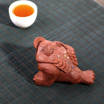 Поднос за игра на чай Kungfu Аксесоари за чай Благоприятен венец Чай от жаба Домашни любимци Лилава глина Изкуство Декоративни орнаменти
