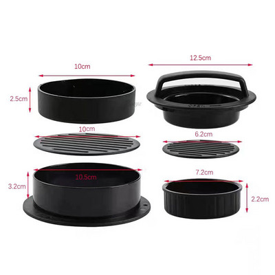 3 viename apvalios formos nepridegantis įdarytas mėsainis pelėsiai jautienos daržovių mėsainis mėsos presas Mėsos presų gamyba Alyvinis popierius