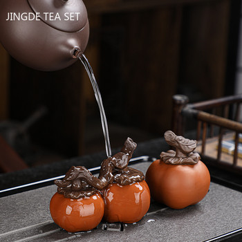 Творчески модел Райска ябълка Чай от лилава глина Домашен любимец Успех Орнамент за дома Ръчно изработени занаяти Аксесоари за декорация на китайска маса за чай